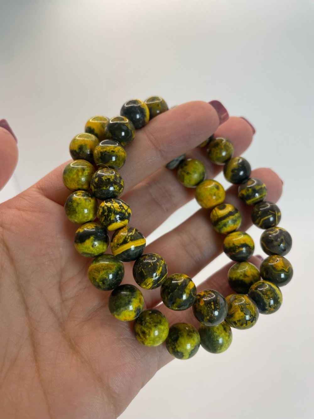 ONE bumblebee Jasper Beaded Stretch Bracelet - 10mm (0087)